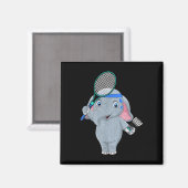 Badminton Elephant Magnet (Vorderseite/Rückseite)