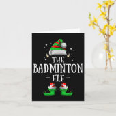 Badminton Elf Matching Family Group Weihnachten Karte (Gelbe Blume)