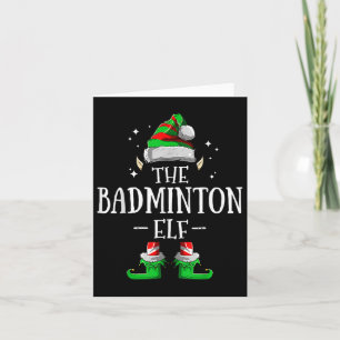 Badminton Elf Matching Family Group Weihnachten Karte