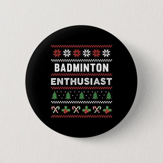 Badminton-Enthusiast Pyjama Sweater Geschenk Button (Vorderseite)