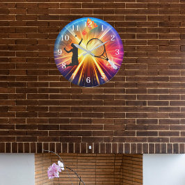 Badminton Enthusiasten Wall Clock Große Wanduhr