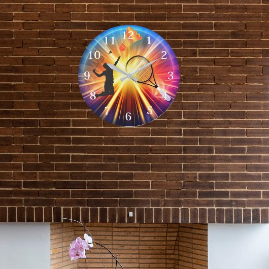 Badminton Enthusiasten Wall Clock Große Wanduhr