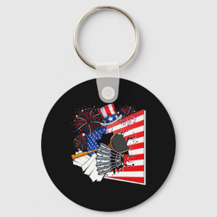 Badminton Equipment Costume American Flag 4. J Schlüsselanhänger