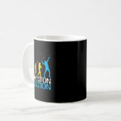 Badminton Evolution Affe Badminton Spieler Badmin Kaffeetasse (Vorderseite Links)