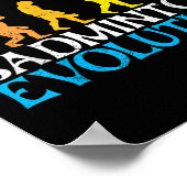 Badminton Evolution Monkey Badminton Player Badmin Poster (Ecke)