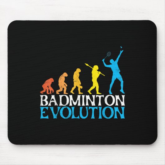 Badminton Evolution Monkey Badminton Spieler Badmi Mousepad (Vorne)