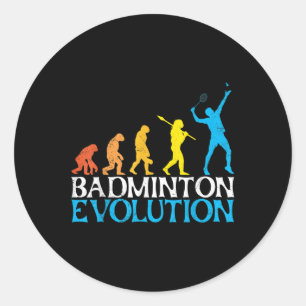 Badminton Evolution Monkey Badminton Spieler Badmi Runder Aufkleber