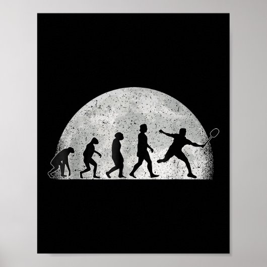 Badminton Evolution - Moon Badminton Player  Poster (Vorne)