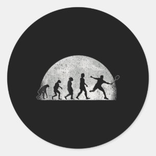 Badminton Evolution - Moon Badminton Player Runder Aufkleber