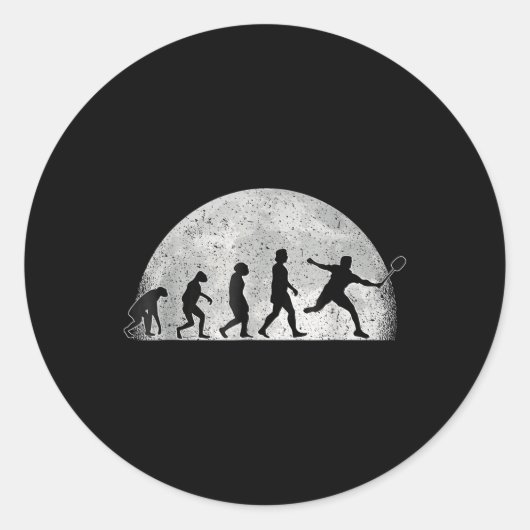 Badminton Evolution - Moon Badminton Player Runder Aufkleber (Vorderseite)