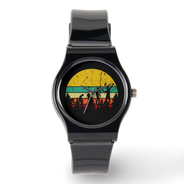Badminton Evolution Retro Badminton Player Armbanduhr (Vorderseite)