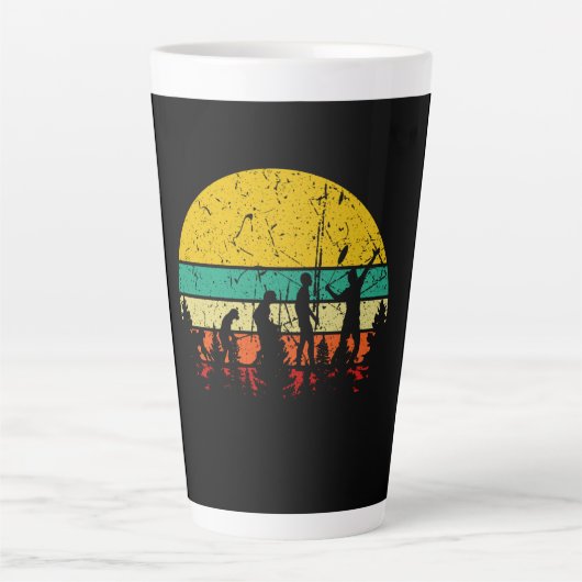 Badminton Evolution Retro Badminton Player Milchtasse (Vorderseite)