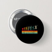 Badminton Evolution - Retro Sports Lover Shuttle Button (Vorne & Hinten)