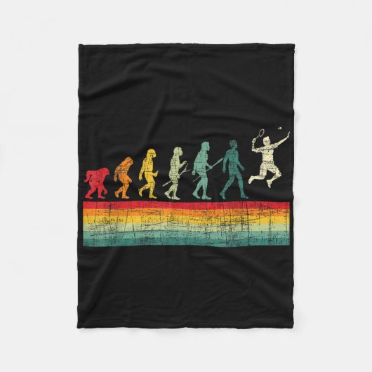 Badminton Evolution - Retro Sports Lover Shuttle Fleecedecke (Vorderseite)