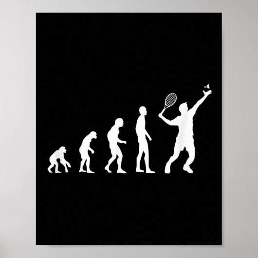 Badminton Evolution Shuttle Funny  Poster (Vorne)