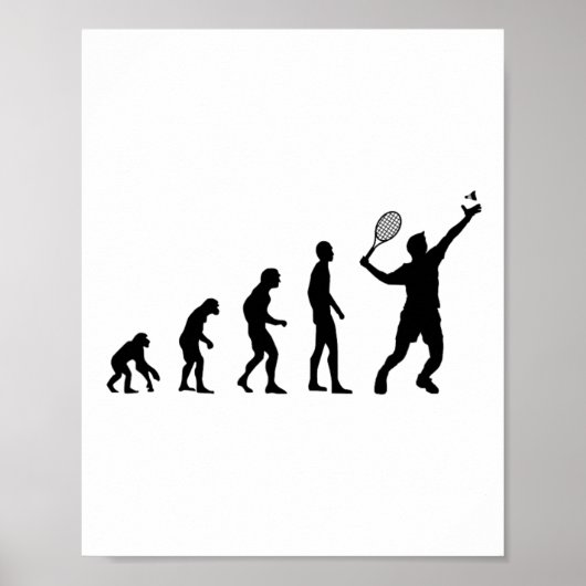 Badminton Evolution Shuttle Funny Poster (Vorne)
