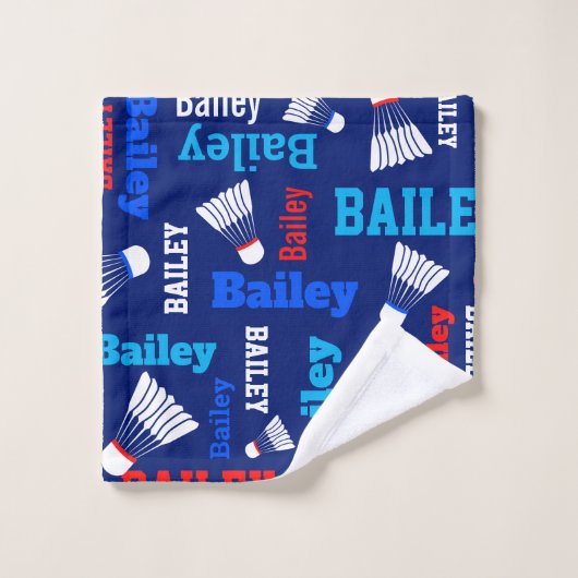 Badminton fährt weiß, blau, rot badhandtuch set (Waschlappen)