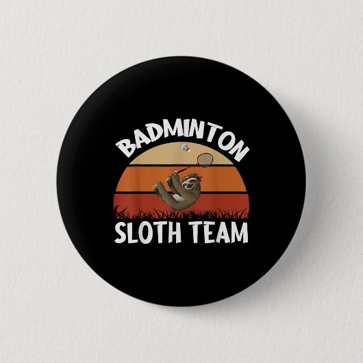Badminton Faultier-Team-Design für Badminton-Spiel Button (Vorderseite)