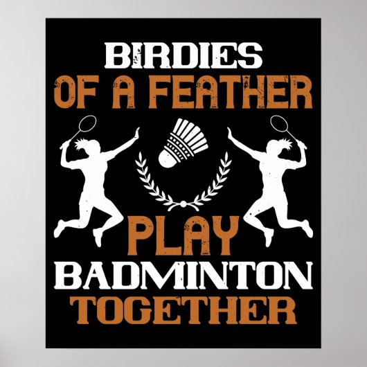 Badminton - Federbälle auf einer Feder Poster (Vorne)