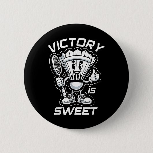 Badminton Forever Cartoon Shuttle And Racket Graph Button (Vorderseite)