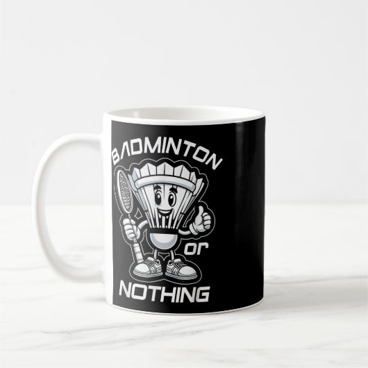 Badminton Forever Cartoon Shuttle And Racket Graph Kaffeetasse (Links)