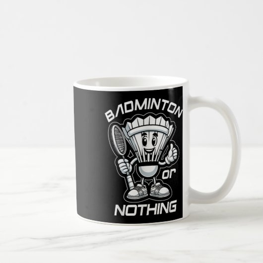 Badminton Forever Cartoon Shuttle And Racket Graph Kaffeetasse (Rechts)
