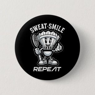 Badminton Forever Cartoon Shuttle und Racket Graph Button