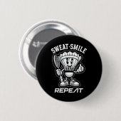 Badminton Forever Cartoon Shuttle und Racket Graph Button (Vorne & Hinten)