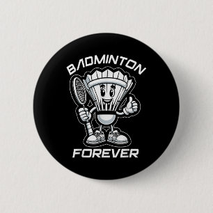 Badminton Forever Cartoon Shuttle und Racket Graph Button