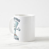 Badminton Forever Cartoon Shuttle und Racket Graph Kaffeetasse (Vorderseite Links)