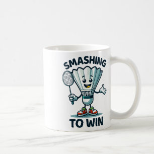 Badminton Forever Cartoon Shuttle und Racket Graph Kaffeetasse