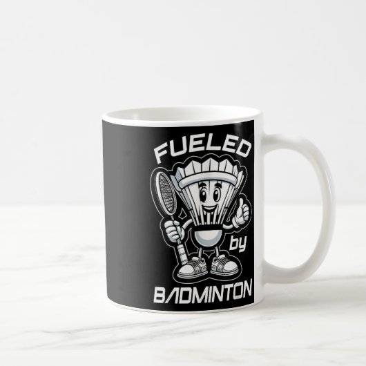 Badminton Forever Cartoon Shuttle und Racket Graph Kaffeetasse (Rechts)