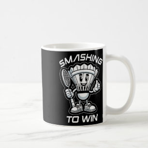Badminton Forever Cartoon Shuttle und Racket Graph Kaffeetasse