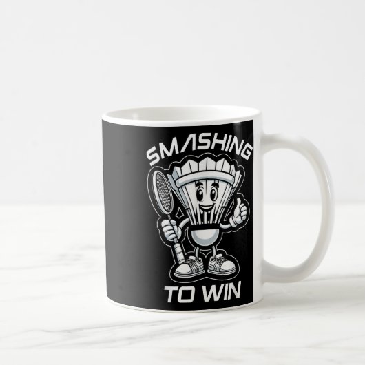 Badminton Forever Cartoon Shuttle und Racket Graph Kaffeetasse (Rechts)
