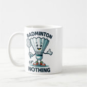 Badminton Forever Cartoon Shuttle und Racket Graph Kaffeetasse (Links)