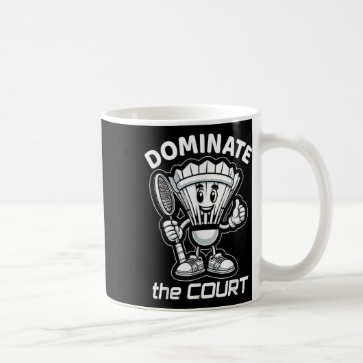 Badminton Forever Cartoon Shuttle und Racket Graph Kaffeetasse (Rechts)