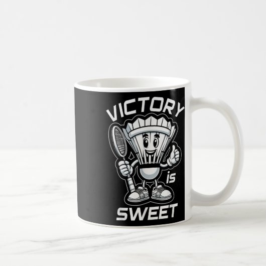 Badminton Forever Cartoon Shuttle und Racket Graph Kaffeetasse (Rechts)