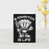 Badminton Forever Cartoon Shuttle und Racket Graph Karte (Gelbe Blume)