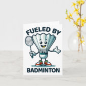Badminton Forever Cartoon Shuttle und Racket Graph Karte (Gelbe Blume)