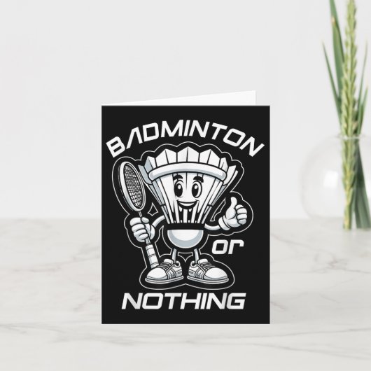 Badminton Forever Cartoon Shuttle und Racket Graph Karte (Vorderseite)