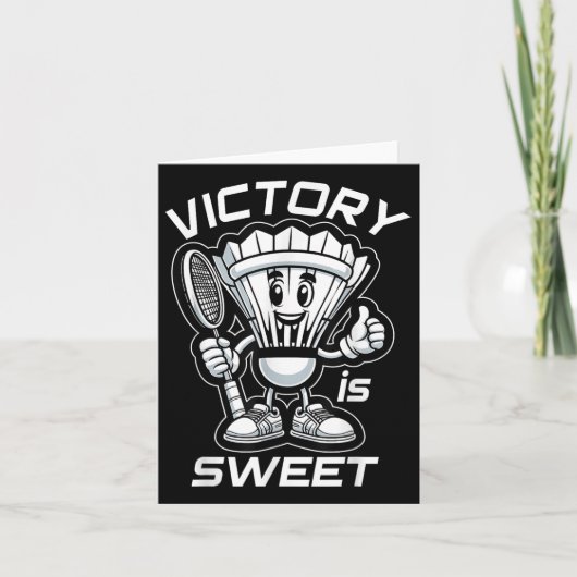 Badminton Forever Cartoon Shuttle und Racket Graph Karte (Vorderseite)