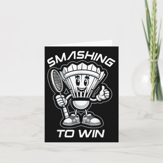 Badminton Forever Cartoon Shuttle und Racket Graph Karte (Vorderseite)