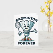 Badminton Forever Cartoon Shuttle und Racket Graph Karte (Gelbe Blume)