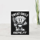 Badminton Forever Cartoon Shuttle und Racket Graph Karte (Vorderseite)