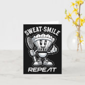 Badminton Forever Cartoon Shuttle und Racket Graph Karte (Gelbe Blume)