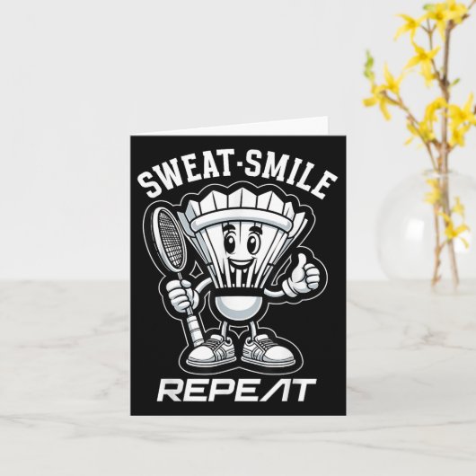 Badminton Forever Cartoon Shuttle und Racket Graph Karte (Gelbe Blume)