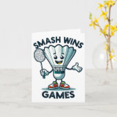 Badminton Forever Cartoon Shuttle und Racket Graph Karte (Gelbe Blume)