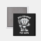 Badminton Forever Cartoon Shuttle und Racket Graph Magnet (Vorderseite/Rückseite)
