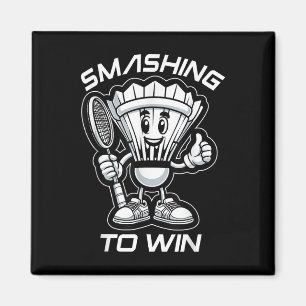 Badminton Forever Cartoon Shuttle und Racket Graph Magnet
