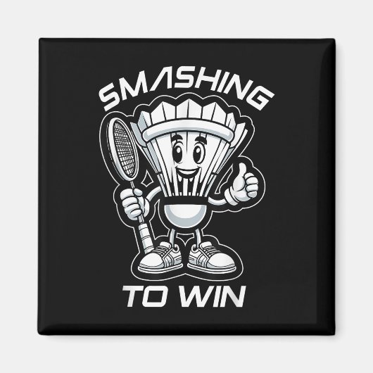 Badminton Forever Cartoon Shuttle und Racket Graph Magnet (Vorne)